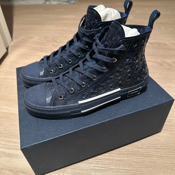 Christian Dior B23 High Top Blue Raised Oblique - Picture 1 of 7